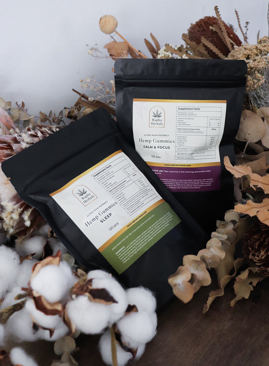 1 Calm & Focus + 1 Sleep & Relief refill gummies packs