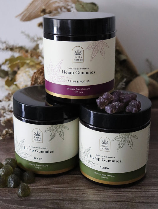 2 x Sleep & Relief and 1 x Calm & Focus Refill Jars